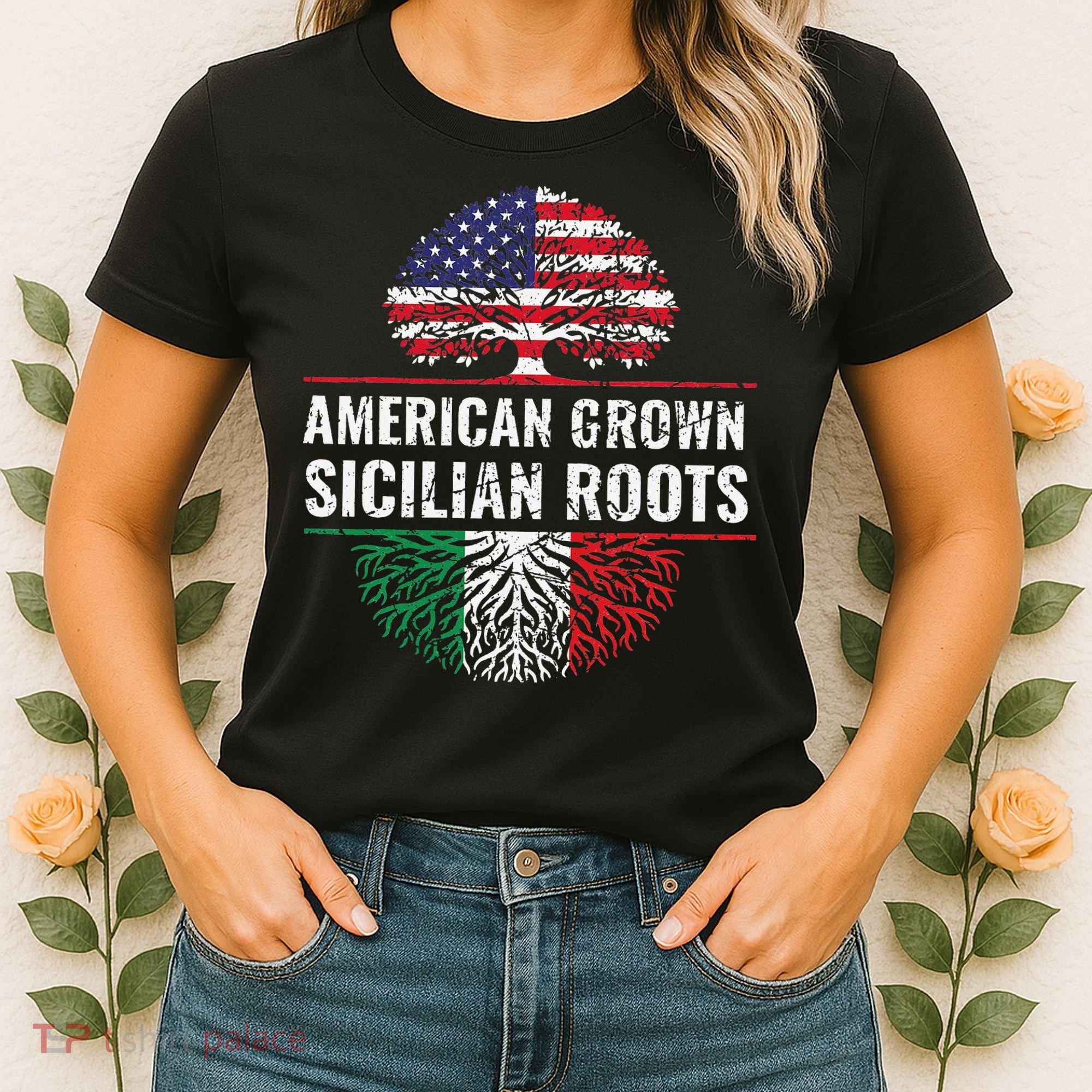 American Grown Sicilian Roots Gift Women's T-Shirt