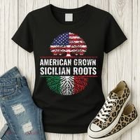 American Grown Sicilian Roots Gift Women's T-Shirt thumb 3