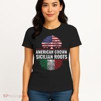 American Grown Sicilian Roots Gift Women's T-Shirt thumb 4