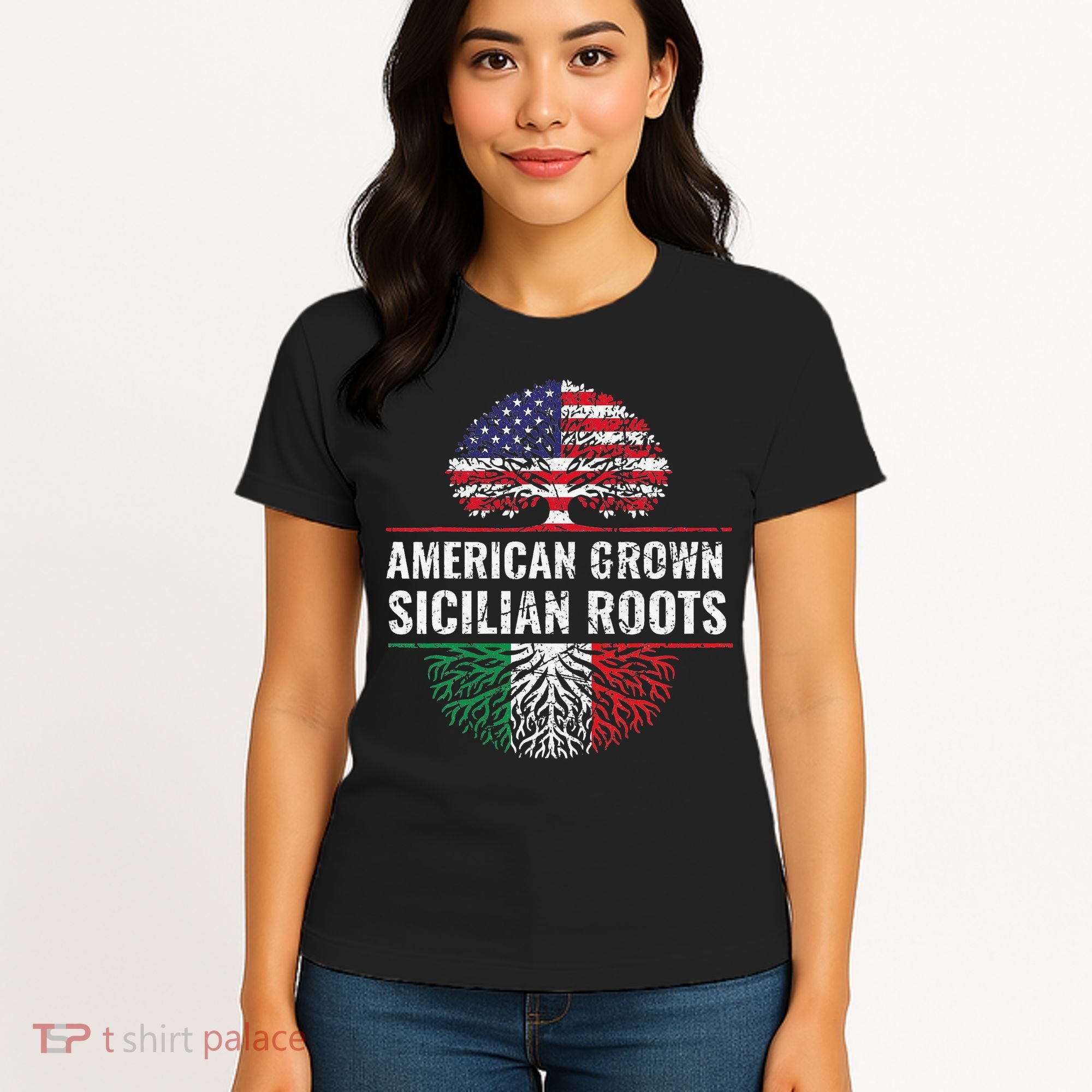 American Grown Sicilian Roots Gift Women's T-Shirt