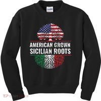 American Grown Sicilian Roots Gift Kids Sweatshirt thumb 0