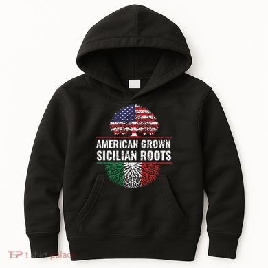 American Grown Sicilian Roots Gift Kids Hoodie