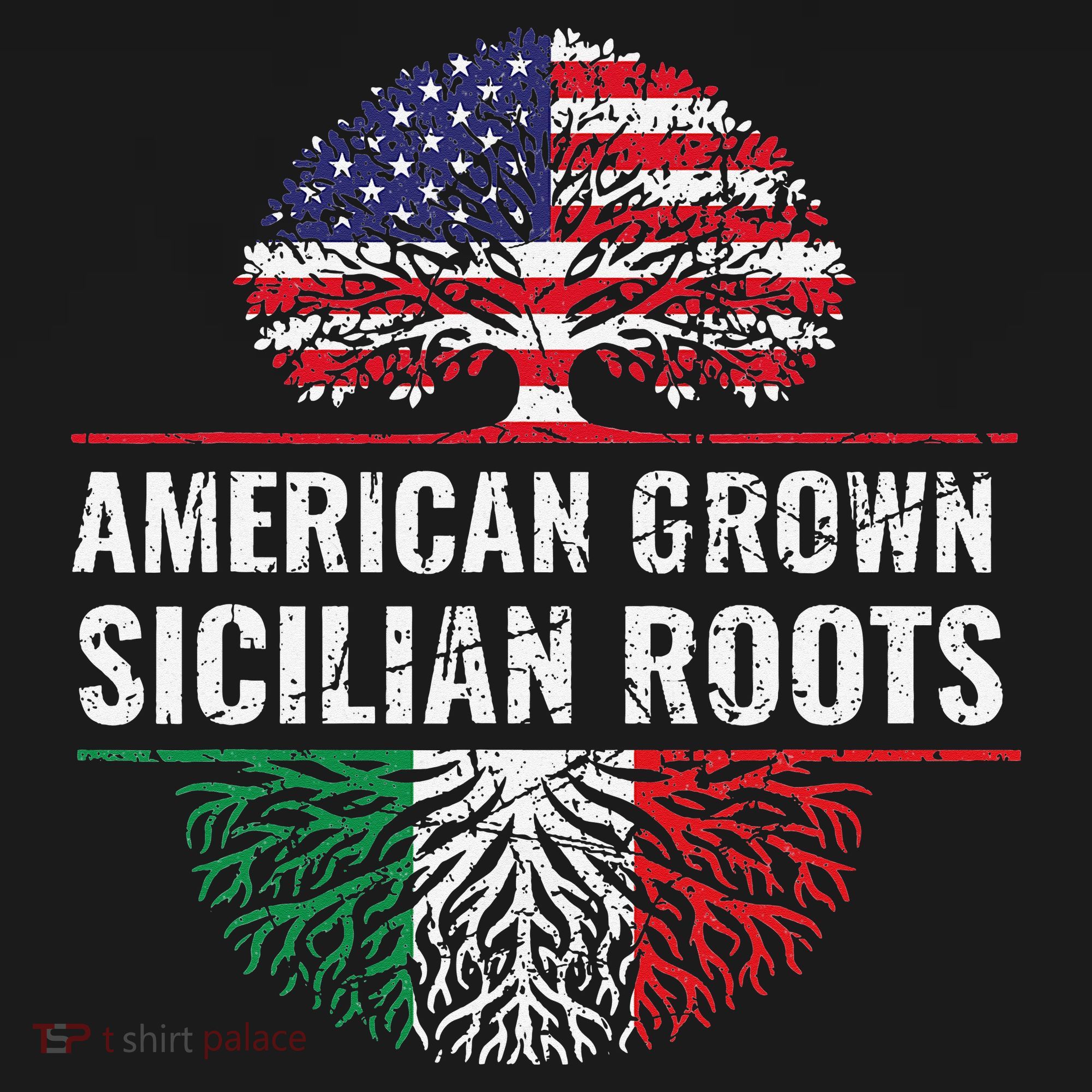 American Grown Sicilian Roots Gift Kids Long Sleeve Shirt