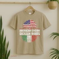 American Grown Sicilian Roots Gift T-Shirt thumb 2