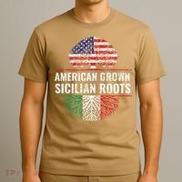American Grown Sicilian Roots Gift T-Shirt thumb 3