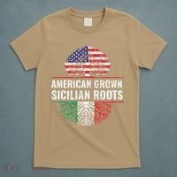 American Grown Sicilian Roots Gift T-Shirt thumb 5