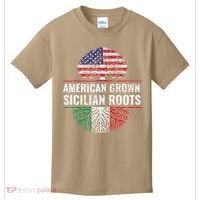 American Grown Sicilian Roots Gift Kids T-Shirt thumb 0