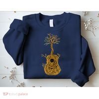 Acoustic Guitar Tree Of Life Guitar Player Nature Guitarist Sweatshirt thumb 2