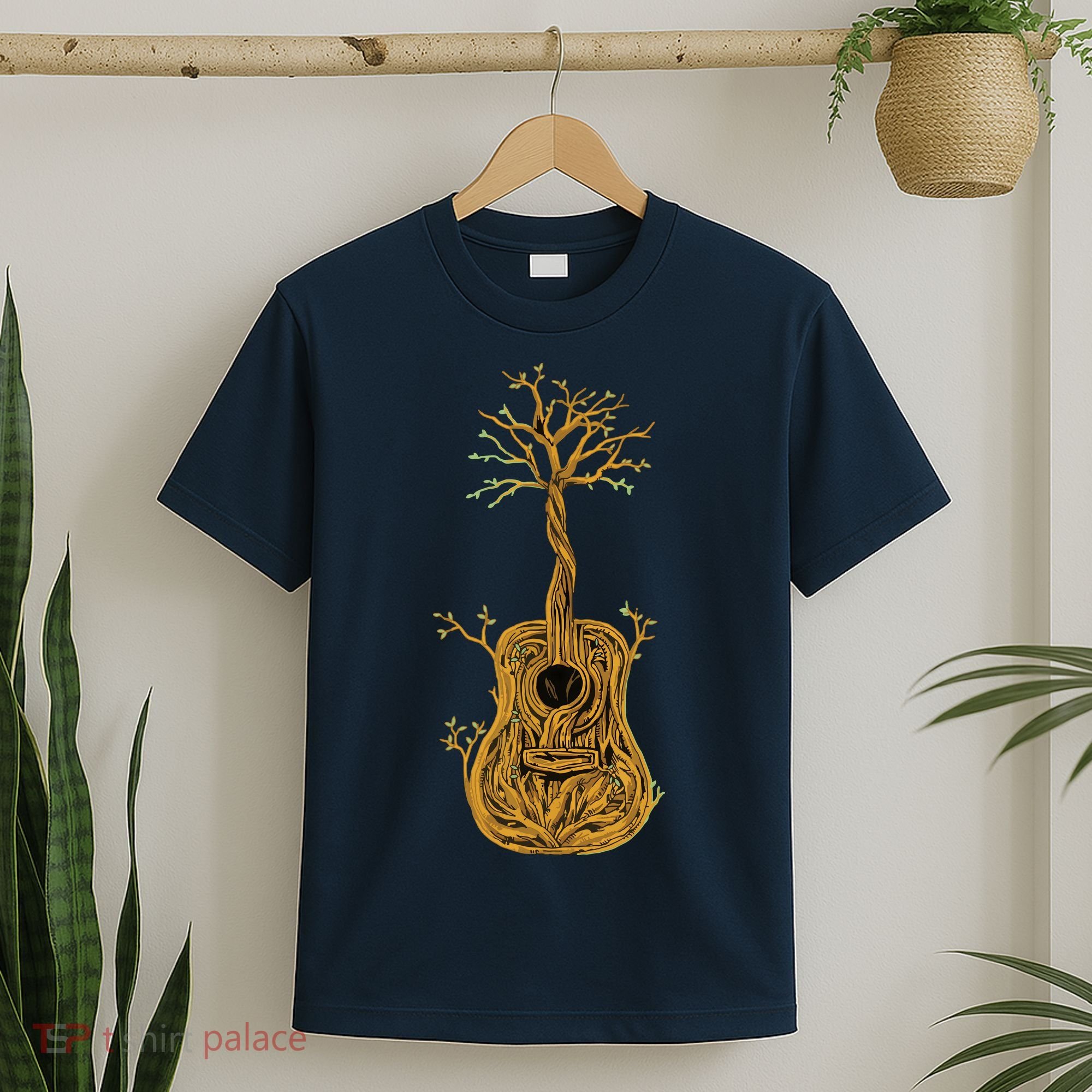 Acoustic Guitar Tree Of Life Guitar Player Nature Guitarist T-Shirt