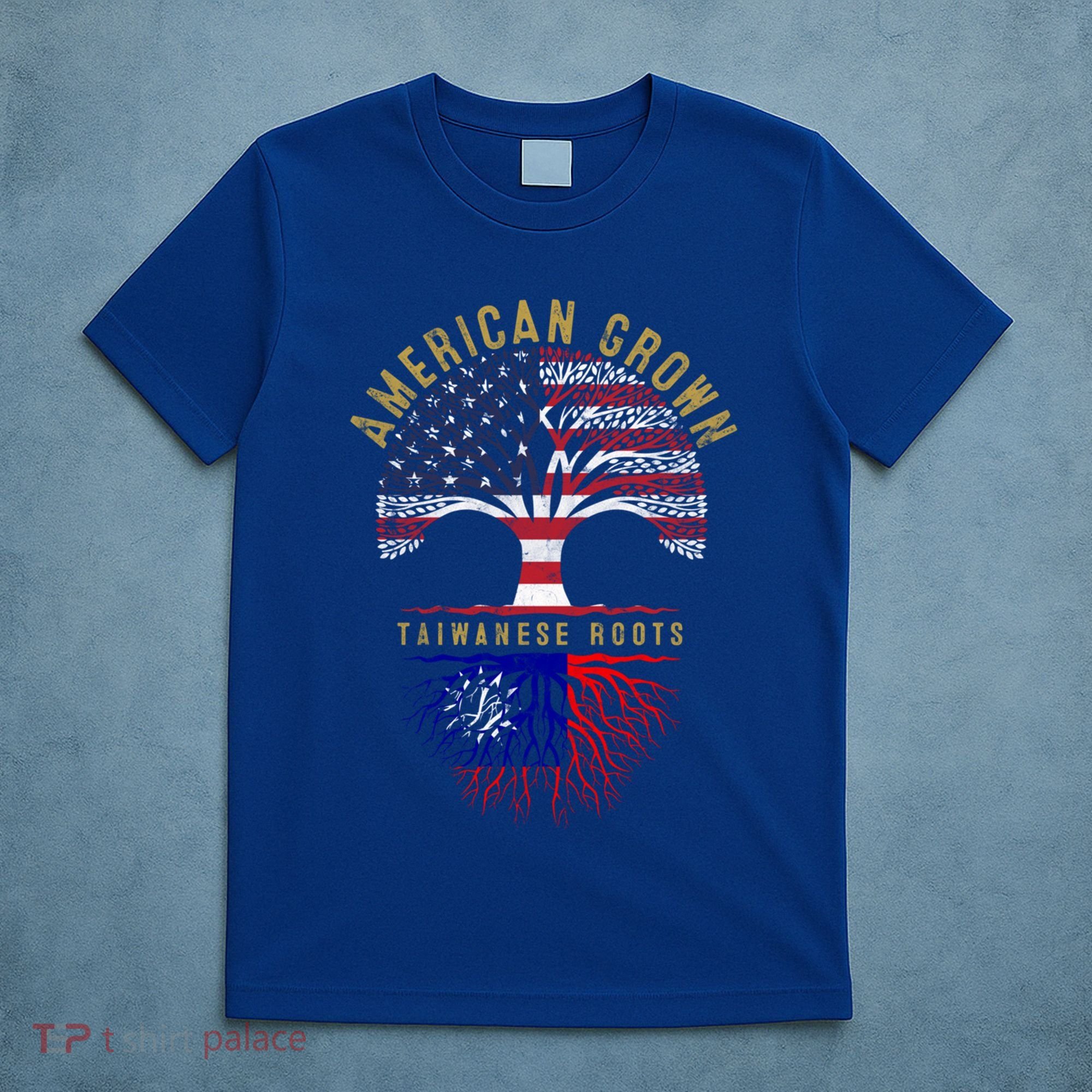 American Grown Taiwanese Roots Tree Flag Family Heritage Gift T-Shirt
