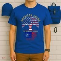 American Grown Taiwanese Roots Tree Flag Family Heritage Gift T-Shirt thumb 6