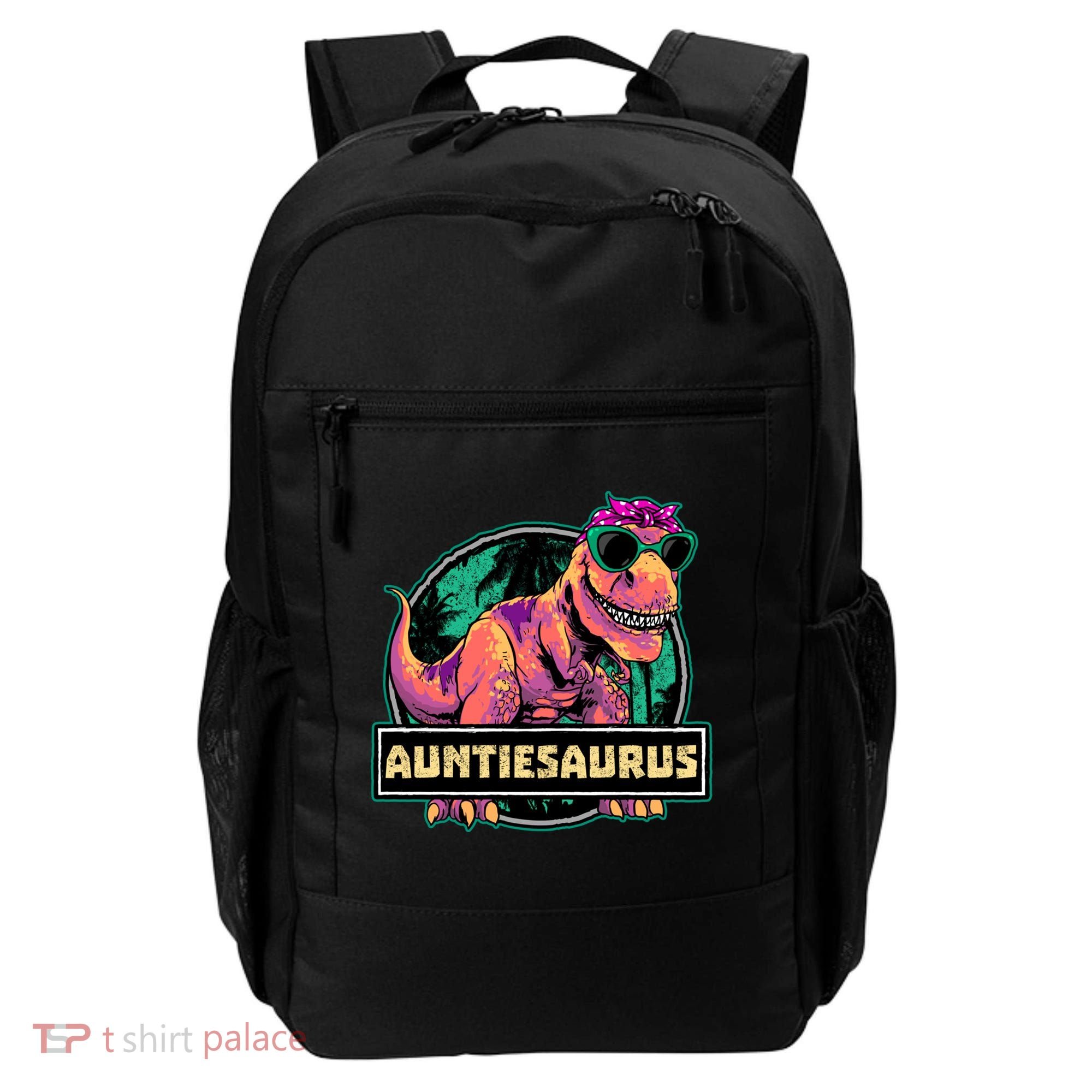Auntiesaurus Gift T Rex Auntie Saurus Dinosaur Aunt Great Gift Backpack
