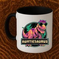 Auntiesaurus Gift T Rex Auntie Saurus Dinosaur Aunt Great Gift Coffee Mug thumb 2
