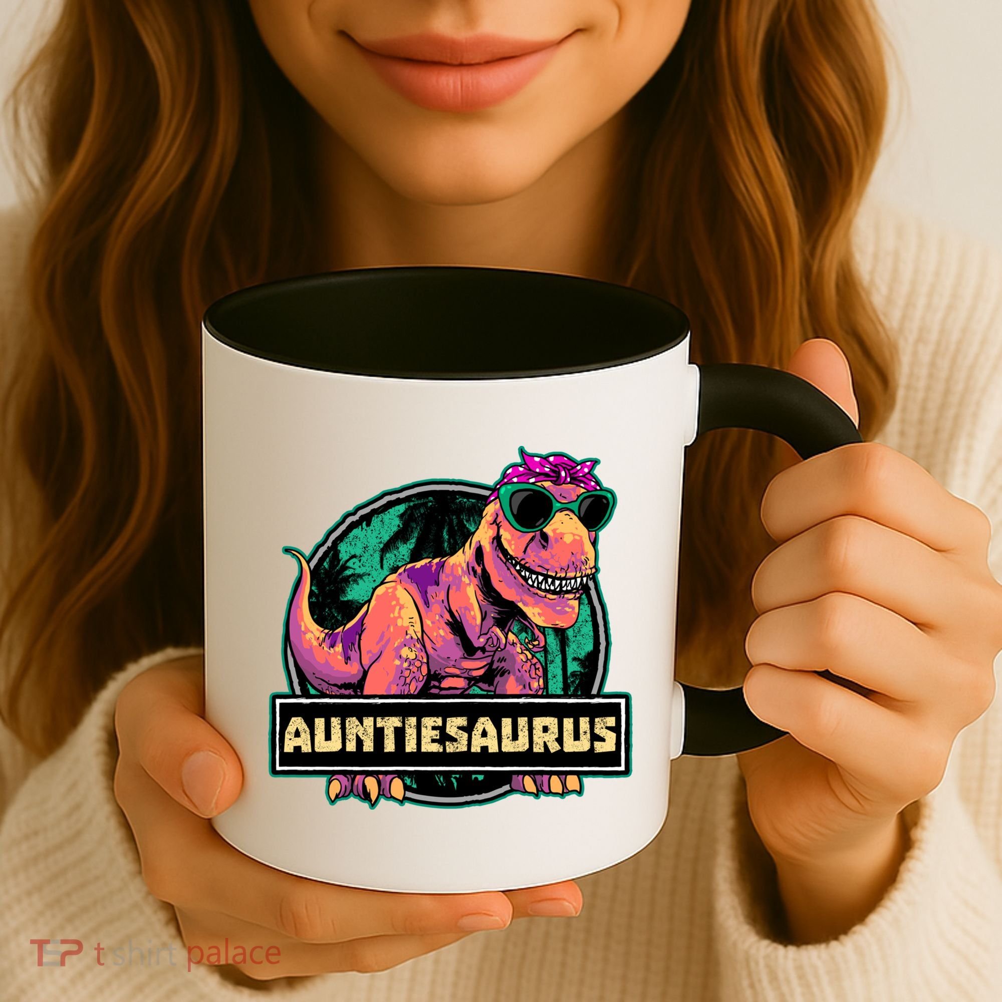 Auntiesaurus Gift T Rex Auntie Saurus Dinosaur Aunt Great Gift Coffee Mug