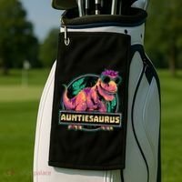 Auntiesaurus Gift T Rex Auntie Saurus Dinosaur Aunt Great Gift Golf Towel thumb 2