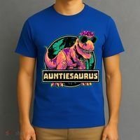 Auntiesaurus Gift T Rex Auntie Saurus Dinosaur Aunt Great Gift T-Shirt thumb 3