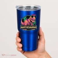 Auntiesaurus Gift T Rex Auntie Saurus Dinosaur Aunt Great Gift Tumbler thumb 2