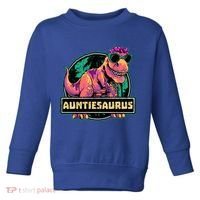 Auntiesaurus Gift T Rex Auntie Saurus Dinosaur Aunt Great Gift Toddler Sweatshirt thumb 0