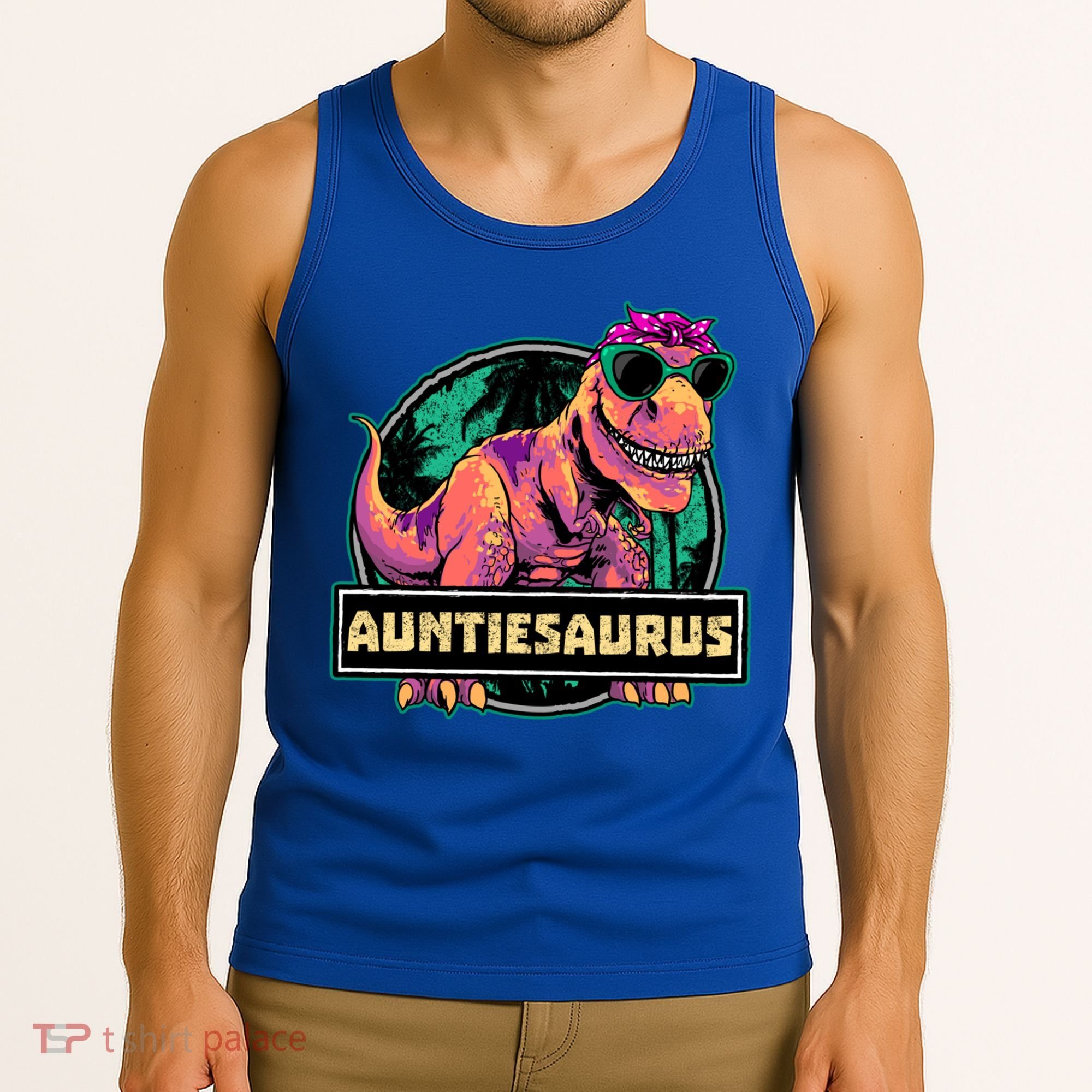 Auntiesaurus Gift T Rex Auntie Saurus Dinosaur Aunt Great Gift Tank Top