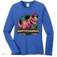 Auntiesaurus Gift T Rex Auntie Saurus Dinosaur Aunt Great Gift Women's Long Sleeve Shirt thumb 0