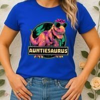 Auntiesaurus Gift T Rex Auntie Saurus Dinosaur Aunt Great Gift Women's T-Shirt thumb 2