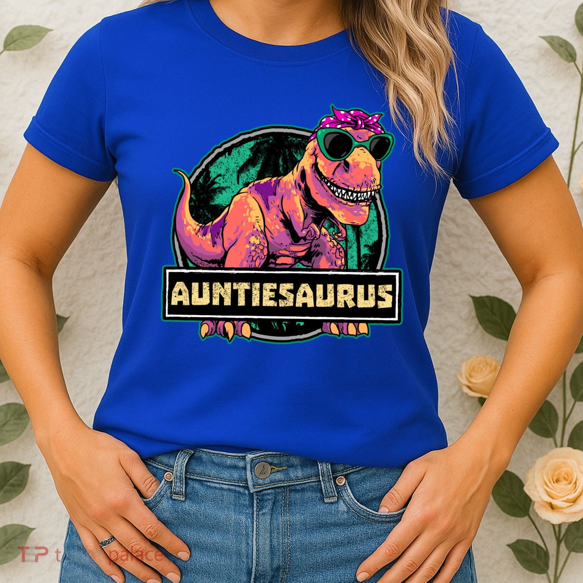 Auntiesaurus Gift T Rex Auntie Saurus Dinosaur Aunt Great Gift Women's T-Shirt