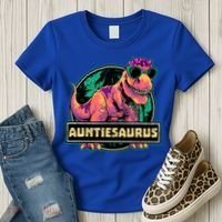 Auntiesaurus Gift T Rex Auntie Saurus Dinosaur Aunt Great Gift Women's T-Shirt thumb 3