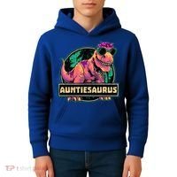 Auntiesaurus Gift T Rex Auntie Saurus Dinosaur Aunt Great Gift Kids Hoodie thumb 4