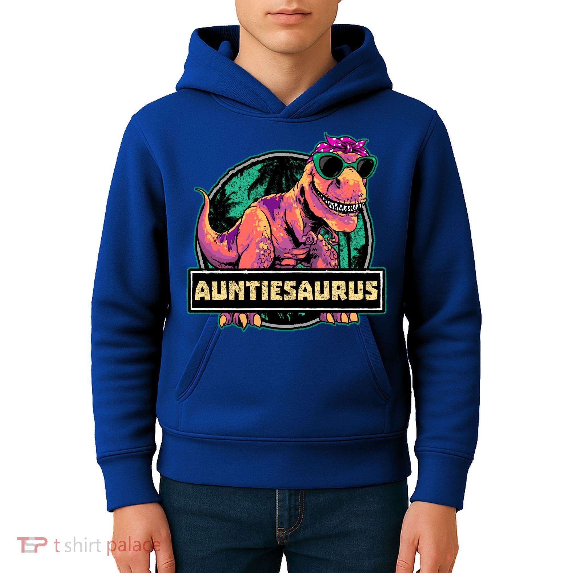 Auntiesaurus Gift T Rex Auntie Saurus Dinosaur Aunt Great Gift Kids Hoodie