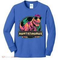 Auntiesaurus Gift T Rex Auntie Saurus Dinosaur Aunt Great Gift Kids Long Sleeve Shirt thumb 0