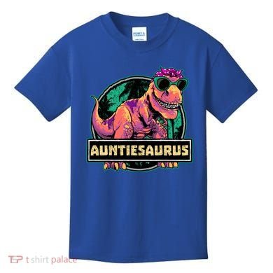 Auntiesaurus Gift T Rex Auntie Saurus Dinosaur Aunt Great Gift Kids T-Shirt