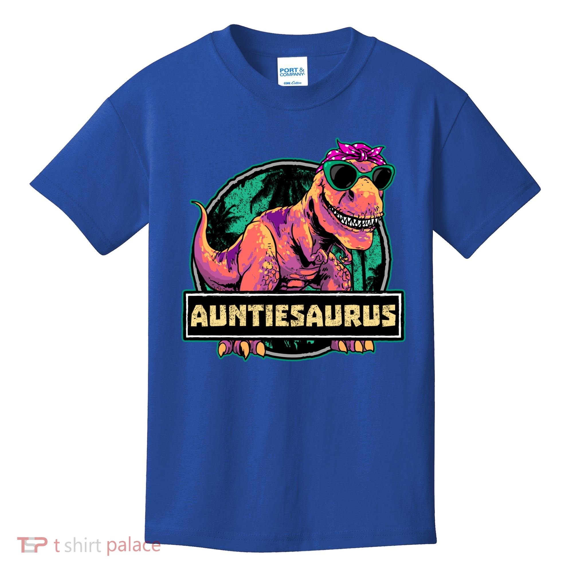 Auntiesaurus Gift T Rex Auntie Saurus Dinosaur Aunt Great Gift Kids T-Shirt