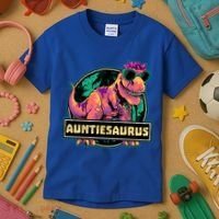 Auntiesaurus Gift T Rex Auntie Saurus Dinosaur Aunt Great Gift Kids T-Shirt thumb 3