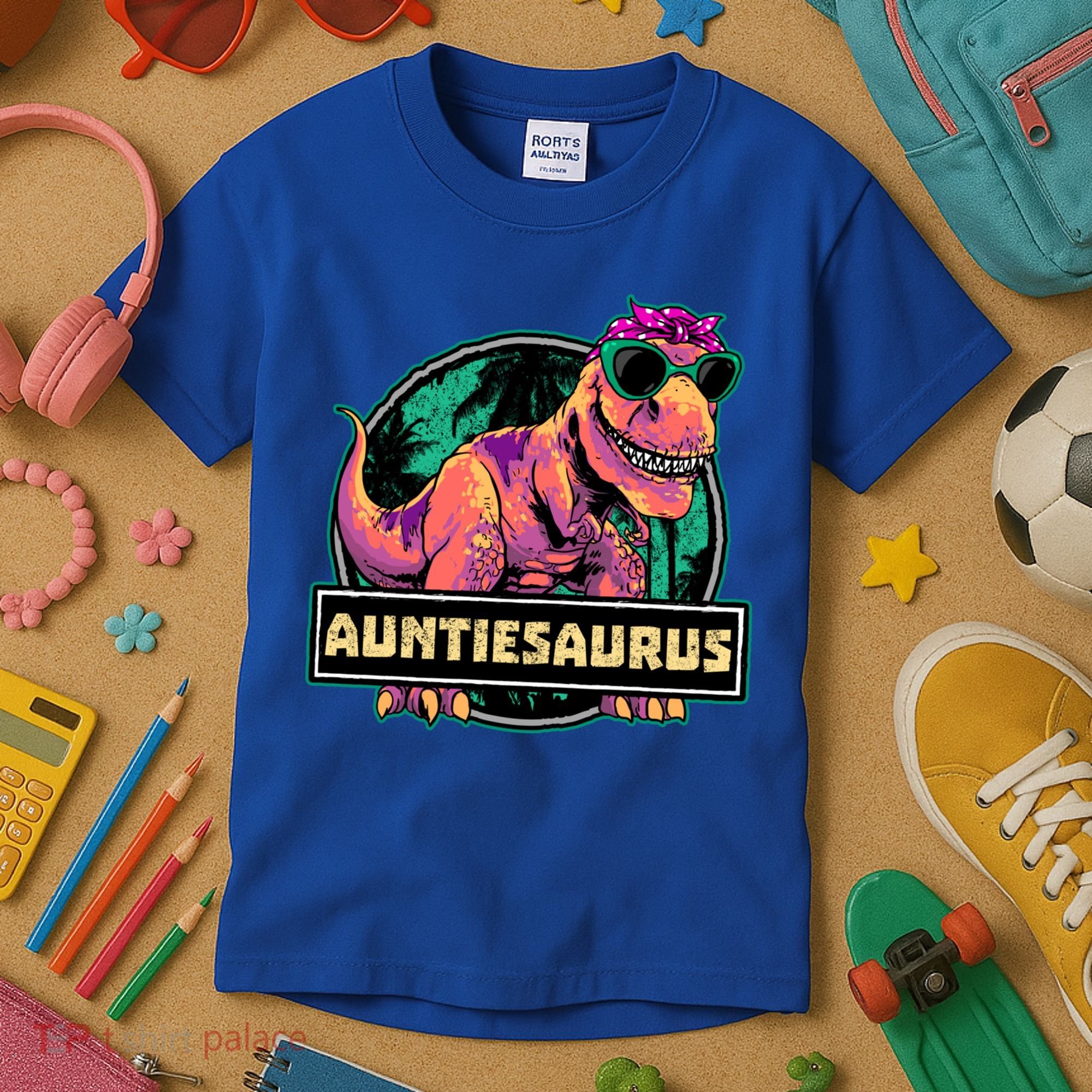 Auntiesaurus Gift T Rex Auntie Saurus Dinosaur Aunt Great Gift Kids T-Shirt