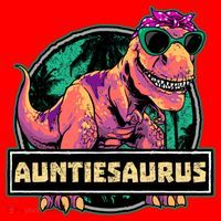 Auntiesaurus Gift T Rex Auntie Saurus Dinosaur Aunt Great Gift Santa Hat thumb 1
