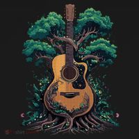 Acoustic Guitar Tree Musician Guitarist Women's Hoodie thumb 2