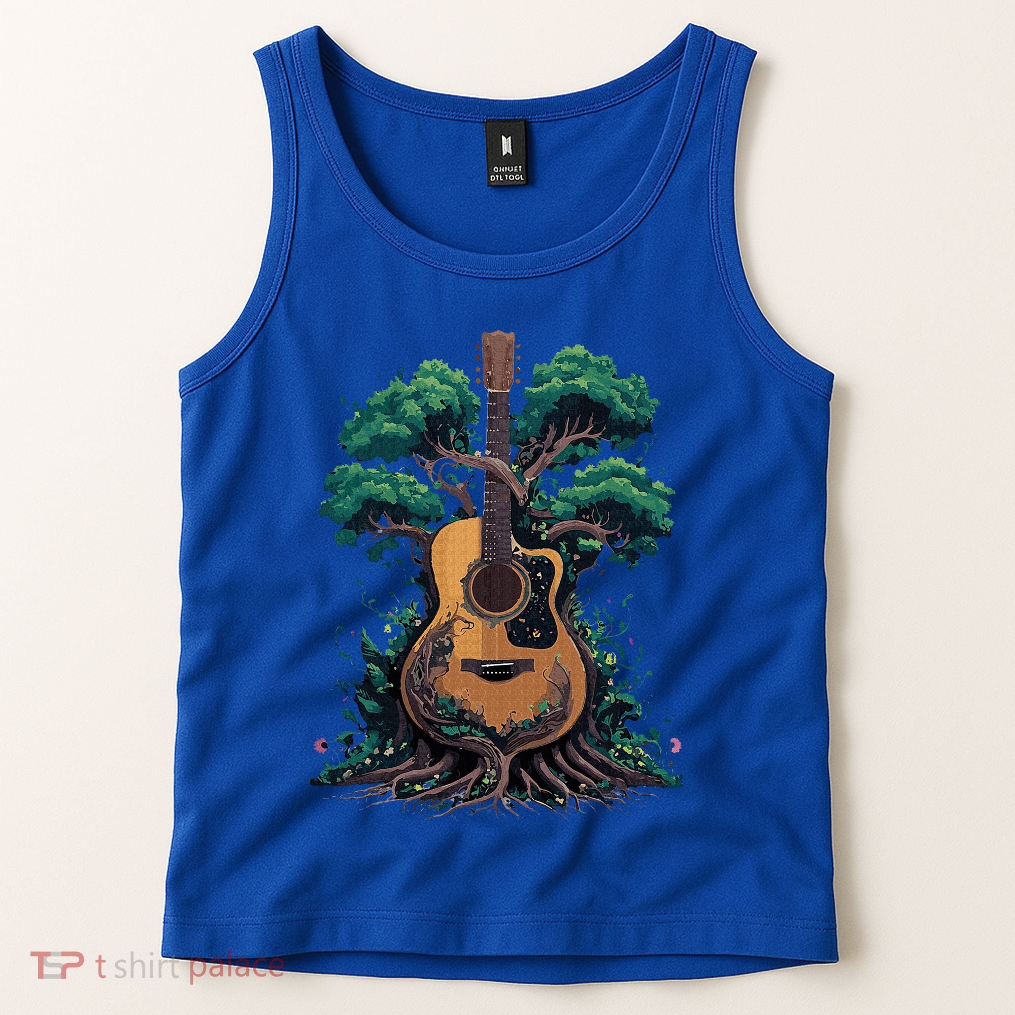 Acoustic Guitar Tree Musician Guitarist Tank Top