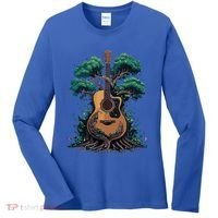 Acoustic Guitar Tree Musician Guitarist Women's Long Sleeve Shirt thumb 0
