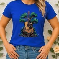 Acoustic Guitar Tree Musician Guitarist Women's T-Shirt thumb 2