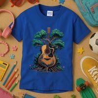 Acoustic Guitar Tree Musician Guitarist Kids T-Shirt thumb 3
