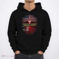 American Grown Tongan Roots America Tonga Tree Flag Hoodie thumb 0