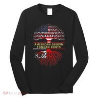 American Grown Tongan Roots America Tonga Tree Flag Long Sleeve Shirt thumb 0