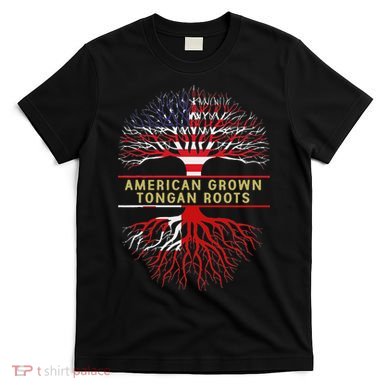 American Grown Tongan Roots America Tonga Tree Flag T-Shirt