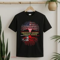 American Grown Tongan Roots America Tonga Tree Flag T-Shirt thumb 2