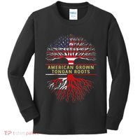 American Grown Tongan Roots America Tonga Tree Flag Kids Long Sleeve Shirt thumb 0