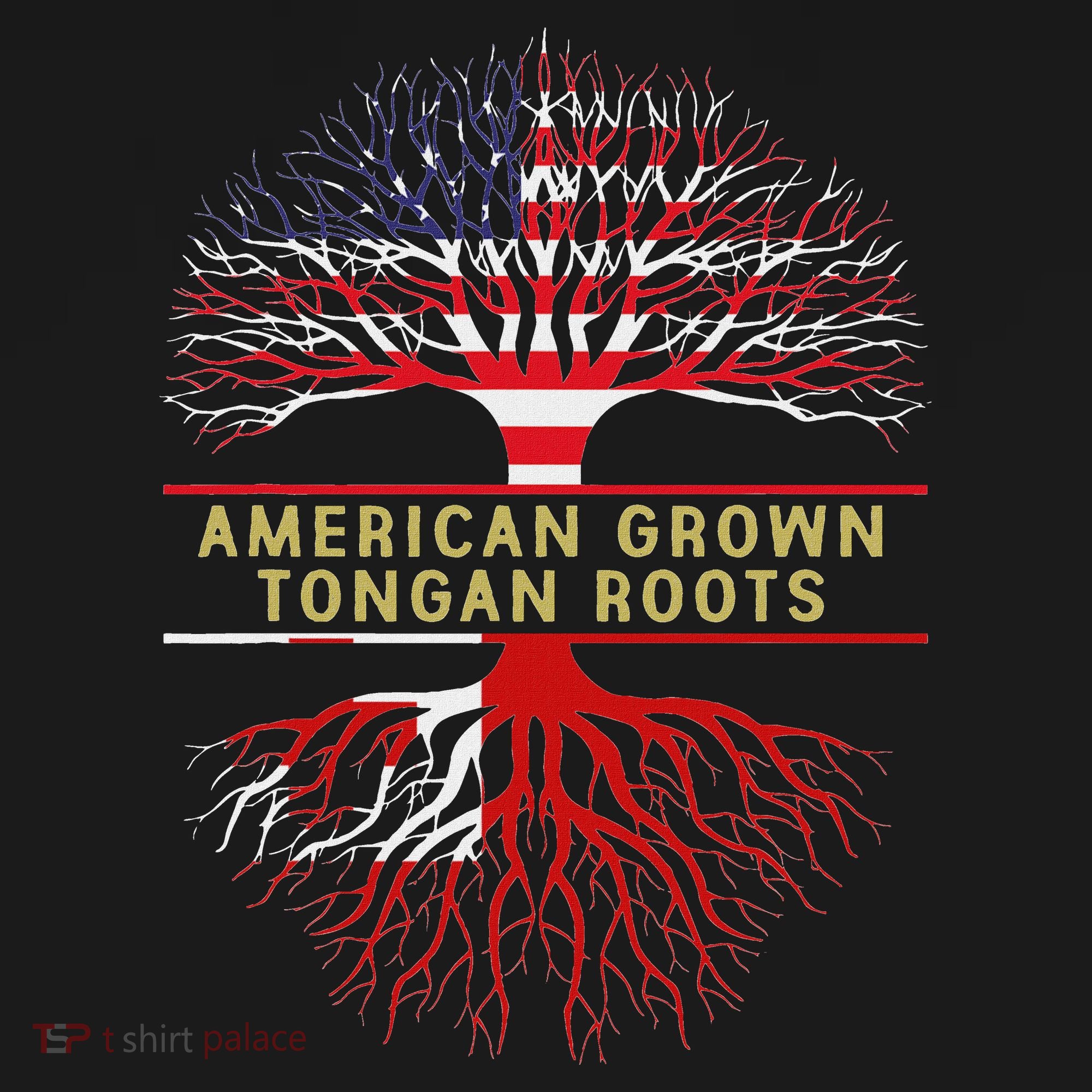 American Grown Tongan Roots America Tonga Tree Flag Kids Long Sleeve Shirt