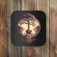 Acoustic Guitar Tree By The Lake Guitarist Nature Coaster thumb 0