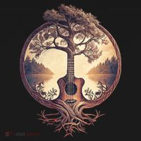 Acoustic Guitar Tree By The Lake Guitarist Nature Women's Hoodie thumb 2