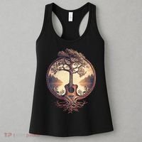 Acoustic Guitar Tree By The Lake Guitarist Nature Women's Tank Top thumb 3