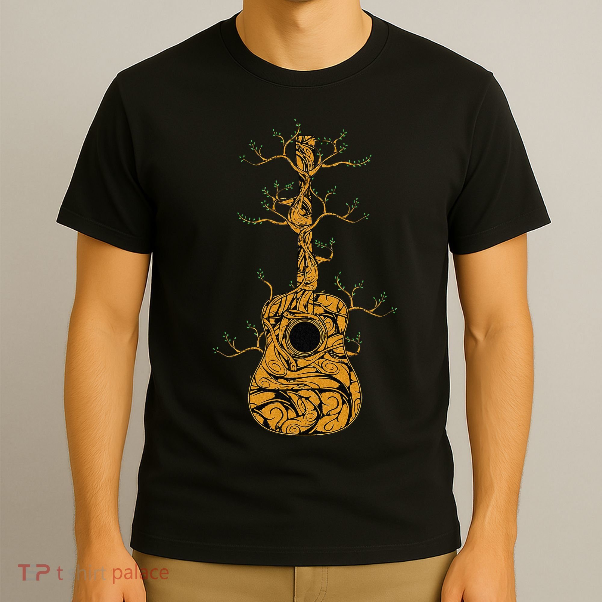 Acoustic Guitar Tree of Life Guitar Player Nature Guitarist T-Shirt